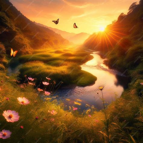 Premium Ai Image Peaceful Landscape Backgrounds Beautiful Scenery