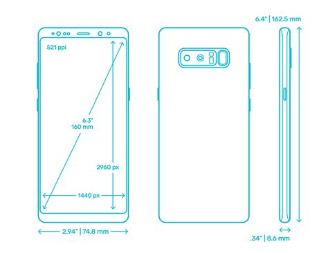 Samsung Galaxy Note8 2017 Dimensions And Drawings Dimensionsguide