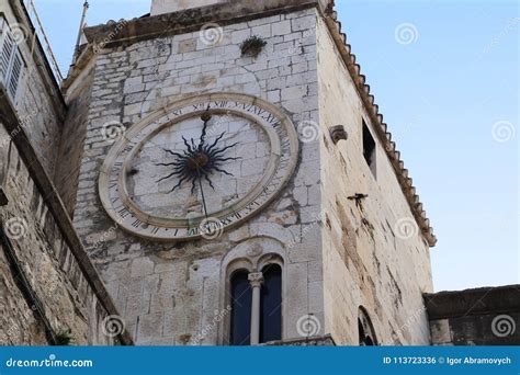 The Ancient Clock of the Tower in Split, Croatia Editorial Photo ...