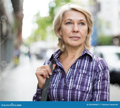 Portrait Of Elderly Blonde Woman Stock Image Image Of Lively