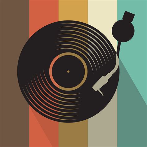 Black Vinyl Record Disc Flat Retro Concept Vector Illustration 11418787