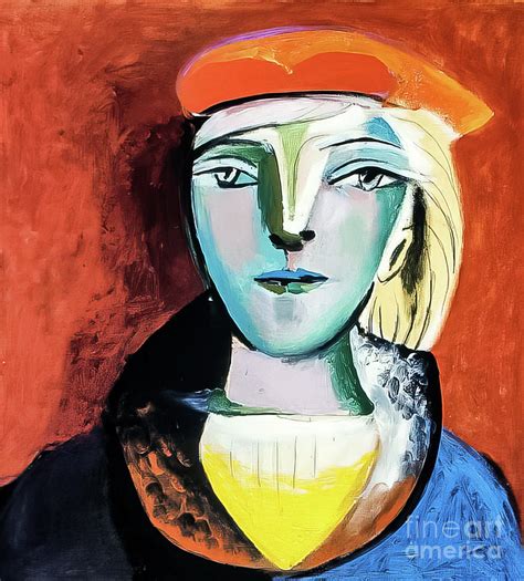 Portrait Of Marie Therese In A Red Beret By Pablo Picasso Painting