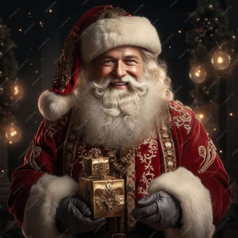 Premium Ai Image Beautiful Full Body Illustration Of Santa Claus In His