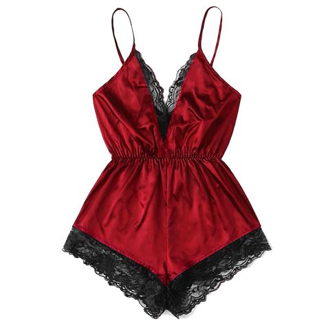 Gersome Plus Size Women Lingerie Bodysuit Sexy Lace Teddy One Piece Babydoll Chemise Walmart