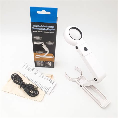 Увеличительная настольная лупа трансформер 11X с подсветкой 6 Led UKC ...