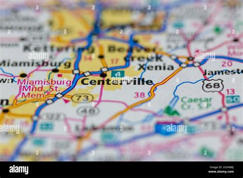 centerville ohio usa shown geography map road map stock photo