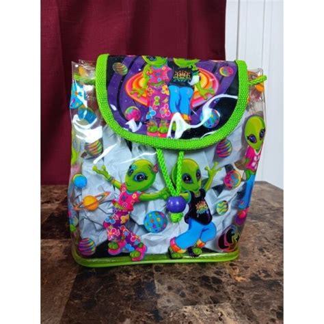 Lisa Frank Alien Backpack Zoomer And Zorbit Dancing Aliens Vintage 2000