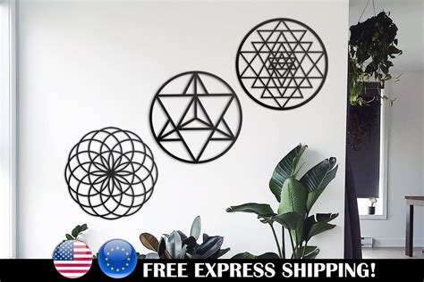 Merkaba Torus Sri Yantra Sacred Geometry Wall Art Set Of 3 Etsy