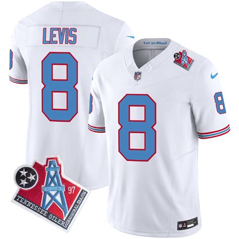 Will Levis Tennessee Titans Oilers Throwback White Jersey All Stit