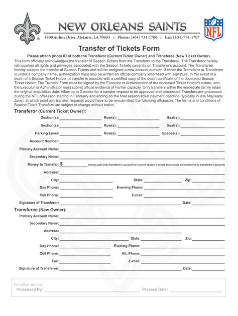 Nfl Bandwagon Transfer Form Fill Online Printable Fillable Blank