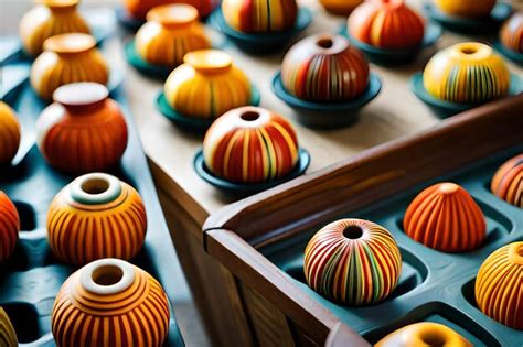 Premium Photo A Collection Of Colorful Glass Vases Are Displayed