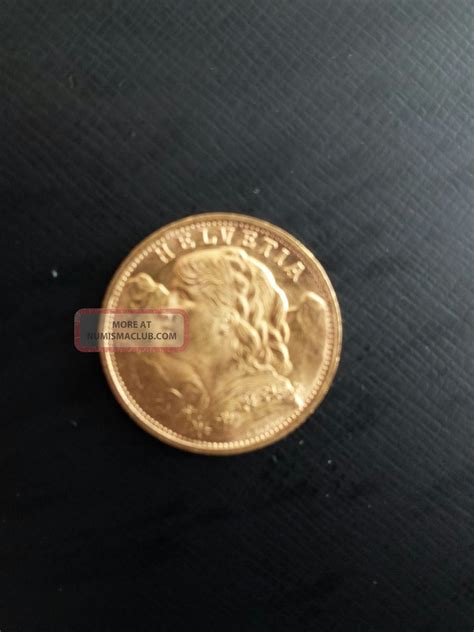 B Swiss Helvetia Francs Gold Coin