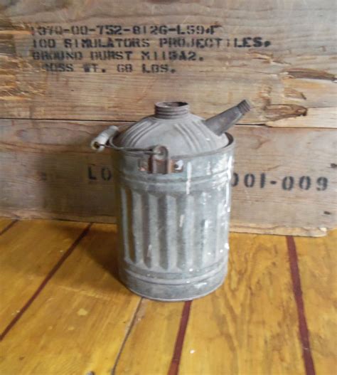 Vintage Gas Can Oil Can Wooden Handle Can Industrial Desgin Etsy