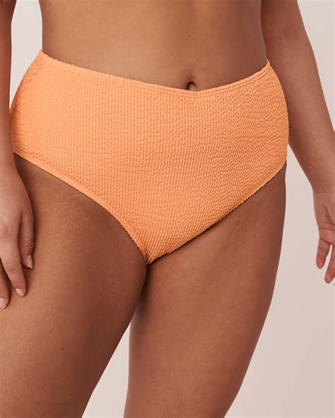 PEACH COBBLER High Waist Cheeky Bikini Bottom Peach La Vie En Rose