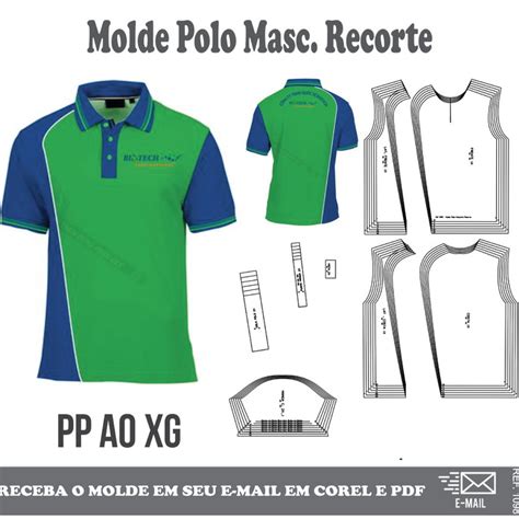 Molde Modelagem Polo Recorte Masculino Ref Elo