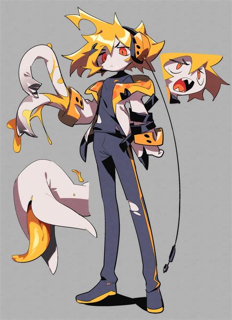 Boy Grey Background Male Focus Blonde Hair Torn Clothes Pants Red Eyes Illustration Images