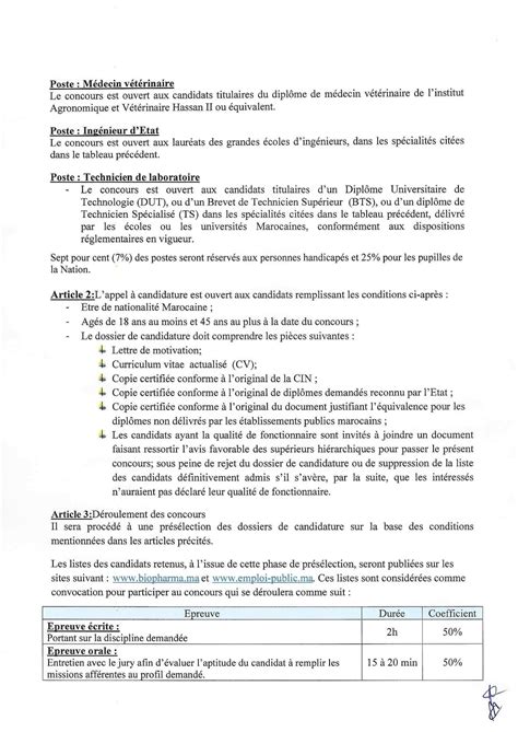 Concours De Recrutement BIOPHARMA 2023 5 Postes Men Gov