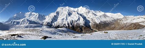 panoramic view  annapurna range stock image image  mountain face