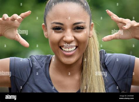 Goofy Latina Person Stock Photo Alamy