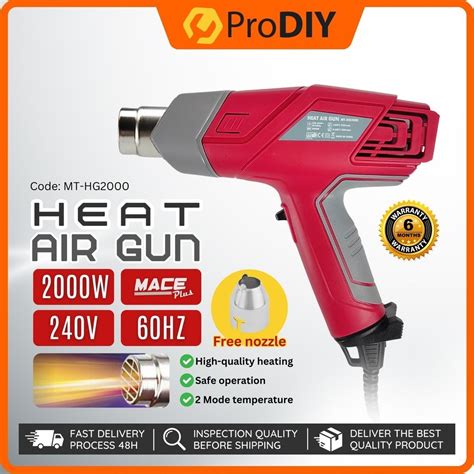 MACE Plus W Electric Heat Gun V With Nozzle Hot Gun Blower Professional Hot Air Gun