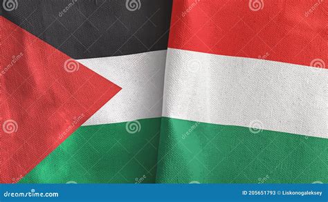 Palestine Vs Hungary Hungarian Smoke Flags Placed Side By Side Thick