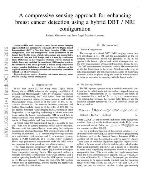 PDF 1 A Compressive Sensing Approach For Enhancing Breast 1 A