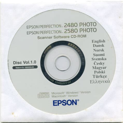 Cd Original Dinstallation Dun Scanner Epson Perfection 2580 Photo