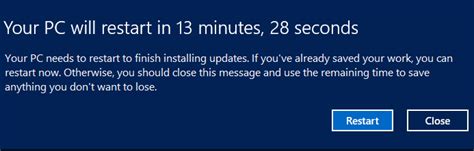 Configure Auto Restart Warning Notifications For Updates In Windows 10