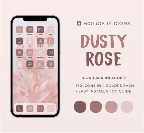Coastal Boho 600 Ios 14 App Icons Neutral Nude Aesthetic Home Screen Ideas Wallpaper Widgets