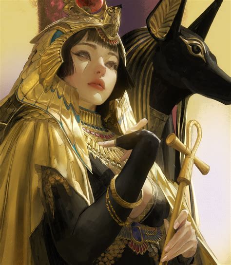 The Big Imageboard Tbib 1girl Anubis Mythology Bird Hair Ornament