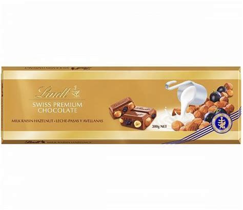 Шоколад Lindt Swiss Premium Chocolate молочный с изюмом и цельным ...