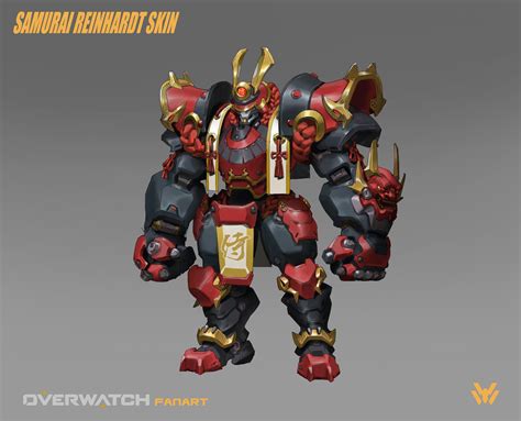 Artstation Samurai Reinhardt Skin Fanart Xu Wang Overwatch Hero