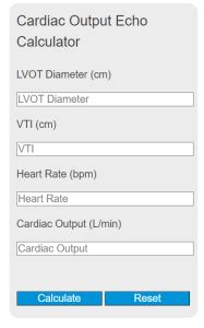 cardiac output echo calculator calculator academy