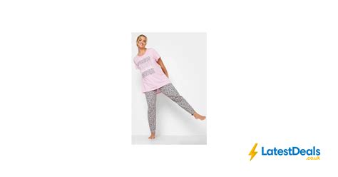 Curve Pink 'Believe in Yourself' Slogan Pyjama Set, £15 at Yours Clothing