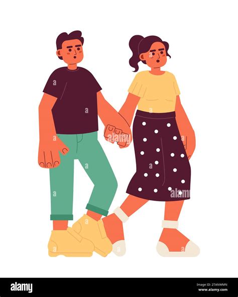 Middle Eastern Boyfriend Girlfriend Hands Holding 2d Cartoon Characters