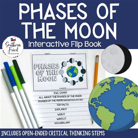 Phases of the Moon Interactive Flip Book - Southern Fried Teachin'