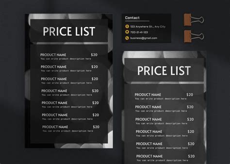 50 Elegant Price List Templates Your Clients Will Love