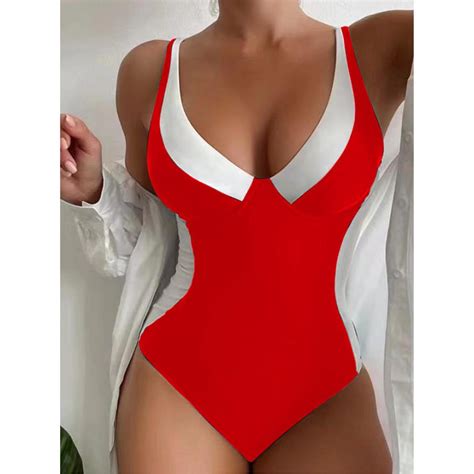 Snowsong Plus Size Swimsuit For Women Hot Selling Women S Sexy Deep V Neck One Piece Plus