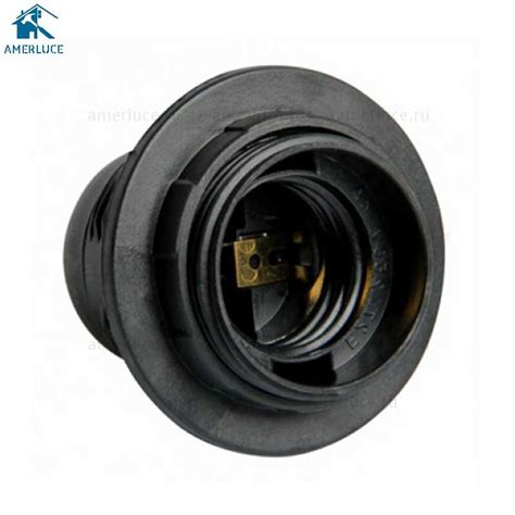 Патрон для люстры Е27 в черном цвете с металлической резьбой М10x1 для ...