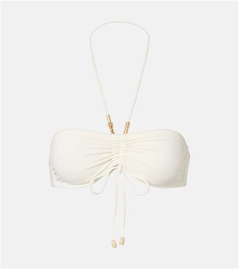 Melia Gathered Bandeau Bikini Top In Beige Eres Mytheresa