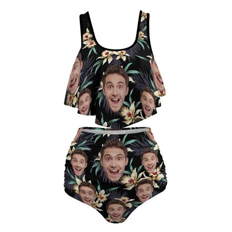 Custom Face Bikini Swimsuit Personalized Photo Swimwear Etsy