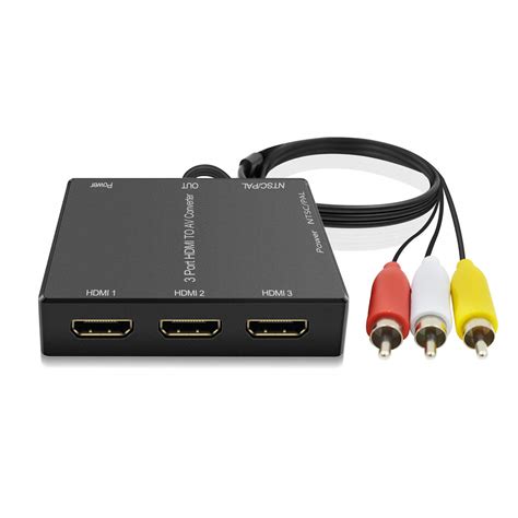 Amazon.com: Dingsun 3 Port HDMI to RCA Converter, HDMI to AV Adapter