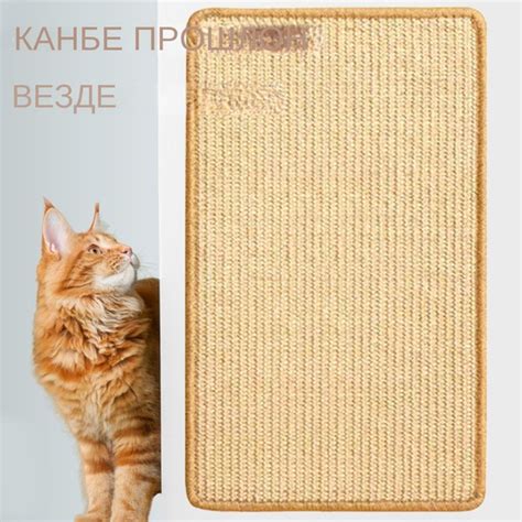 Коврик для кошачьих когтеток, нескользящий латекс, напольный, сизалевый ...