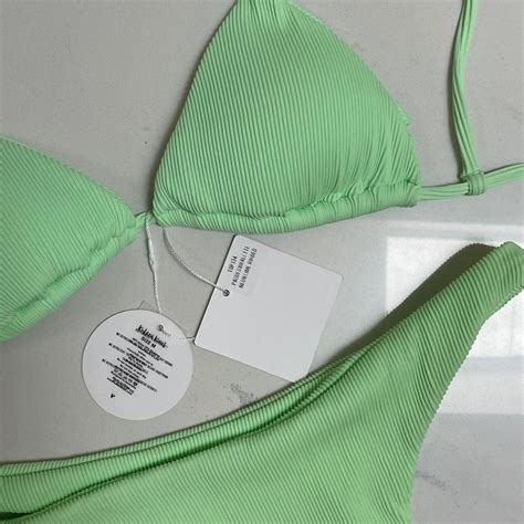 Kulani Kinis Ribbed Bikini Set In Neon Lime Top Is Depop