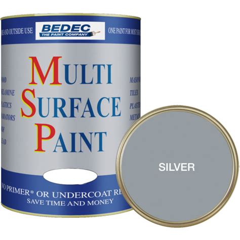 bedec soft satin multi surface paint ml silver huws gray