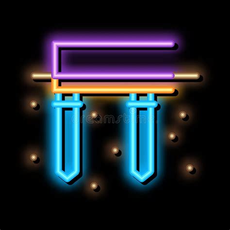 Pile Foundation Line Outline Icon Stock Vector Illustration Of