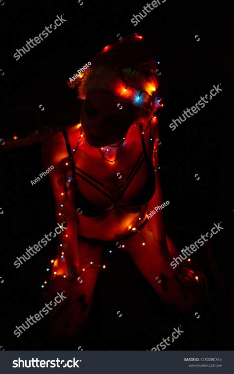 Sexy Brunette Black Lingerie Posing Inside Stock Photo 1280280364 Shutterstock