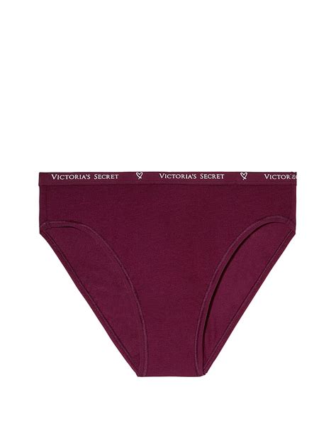 VictoriasSecret Stretch Cotton Logo High Leg Bikini Panty P