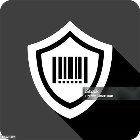 Shield Barcode Icon Silhouette Stock Illustration - Download Image Now ...