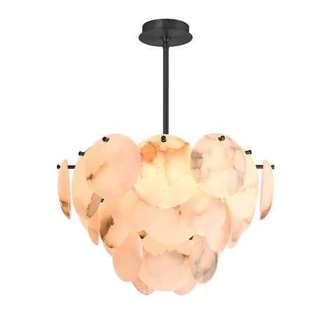 Alabaster Pendant Chandelier Light Brass Finish Hanging Lights Fixture